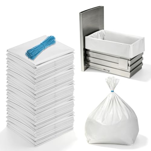 Miumoon 60-Pack Trash Compactor Bags with Pre-punched Holes for Attaching, 15 Gallon, 2.6 mil