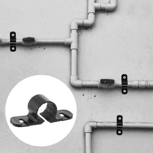 25 Pack 1/2 Inch Pipe Supports Suspension Clamp Pipe 2 Hole Mount Pipes Clamps PVC Pipes Strap Clips Conduit Strap Clamps Cushioned Heavy Duty Conduit Clips for PEX, Copper, CPVC