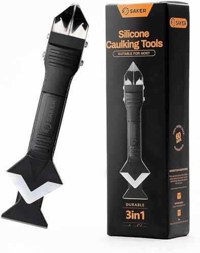 Saker 3-in-1 Silicone Caulking Tool Classic Black – Grout Removal & Smoothing