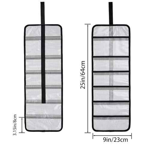 Small Roll Up Storage Bag, 6 Pockets Roll Up Tool Kit, Suitable for Mechanics, Kitchen Storage, Art Sketching, Travelling, Potter's Tools, Office Objects, Transparent and Visible, Space-saving 4 Pack