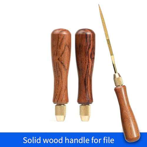 Brass Solid Wood Handle Diamond File Set Handle Tool Ceramic Wood Rasp File Needle Jewelry Polishing Carving Wood Handle File