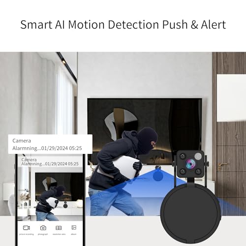 Mini Hidden Spy Camera - FHD 1080P - Small Nanny Cam for Home Security, Indoor/Outdoor Use - Night Vision