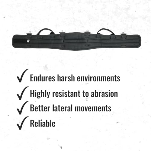 WOLF WTH2110 Heavy-Duty Ballistic Padded Tool Work Belt | Compatible w/Pouches, Holsters & 4-Point Suspenders | Body Waist Comfort Lightweight Breathable | Contractors Handyman | Tongue Buckle