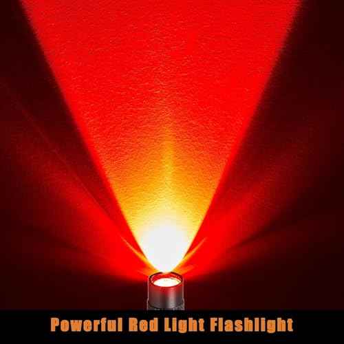 Tuanse 2 Pcs Red Light Flashlight Red LED Flashlight Pen Light Bright Torch for Night Astronomy Aviation Observation Turtle Safe Beach