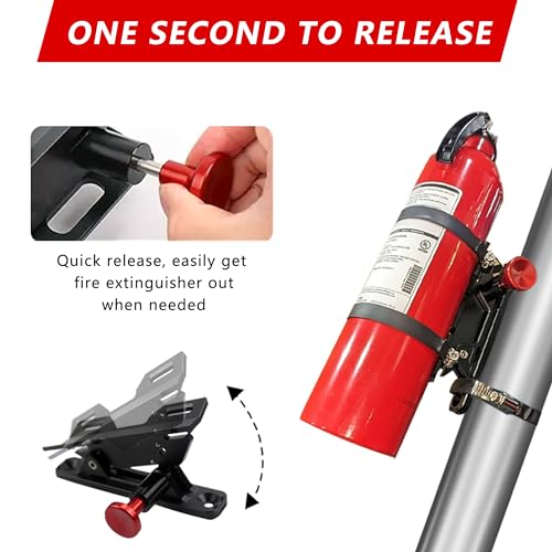 ZHILXN Black Aluminum Quick Release Fire Extinguisher Mount for UTV & Jeep Roll Bar