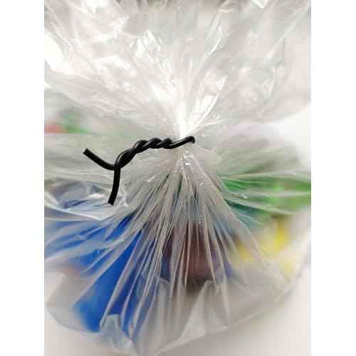 300 PCS Black,10" Plastic Twist Ties, Garden Plant Twist Tie Cable Tie, Plastic Cable Ties for Bread Candy Bags, Gift Bags (Bold design,Circular material)