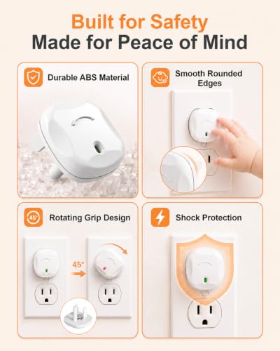 TrusTot Baby Proof Outlet Covers 24 Pack - Child Safety Plug Protectors with Rotatable Locking