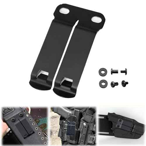 Metal Belt Clips for Kydex Knife Sheath, Pocket Belt Clips Kydex IWB/IWB Holster Clip Kit, Belt Knives Holster Clips Mounting Hardware Replacement Outdoor Knife Accessories