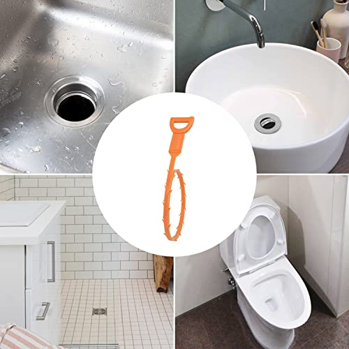 12-Pack Flexible Drain Snakes for Clogs | 19.6-Inch Hair & Debris Remover Tools