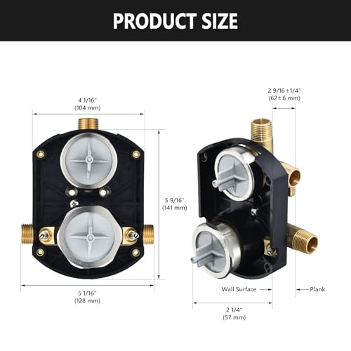R22000-WS Brass Shower Diverter Valve 3-6 Setting Pressure Balance Control