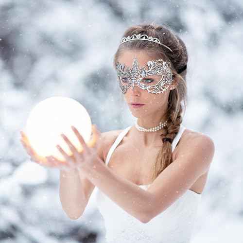 TCOTBE 3-Piece Venetian Party Lace Masquerade Masks - Women's Sexy Elastic Masks for Halloween & Mardi Gras