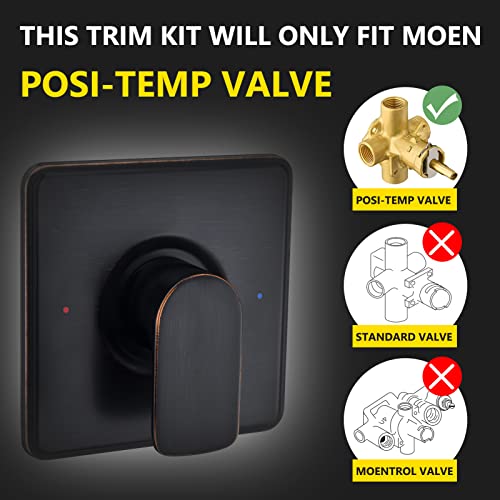 Tearel Oil-Rubbed Bronze Shower Trim Kit for Moen Posi-Temp Valves