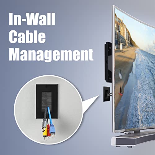 VCE White Brush Wall Plate for Low Voltage Cables - 2 Pack