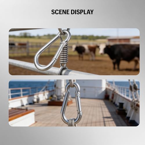 GAGBC 30PCS Heavy Duty Spring Snap Hooks 3 Inch M8 Carabiner Clips Bulk