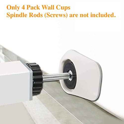 Baby Gates Wall Pads (4 Pack) - Safety Indoor Gate Protector With Compact Wall Cups - Saves Trim & Paint - for Dog, Pet, Child, Kid - Pressure Mounted Walk Through Guard