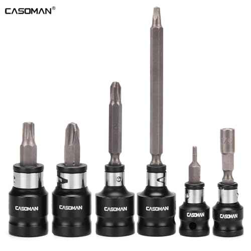 CASOMAN Bit Socket Adapter Set -1/4" *3/8" Dr. 1/4"*1/2" Dr., 5/16" *1/2" Dr.,1/4-Inch Dr. Hex Power Bit Holder & 5/16" 1/4-Inch Dr.Hex Power Bit Holder Set 6 Piece Impact Coupler Set