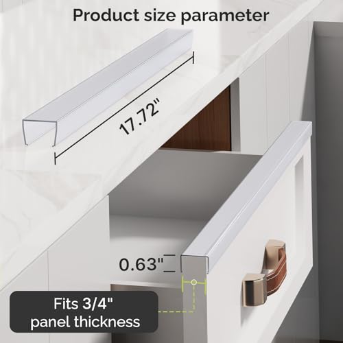 Magicheap 17.72-Inch Transparent Cabinet Door Protector – 2 Pack, Thick 3/4"