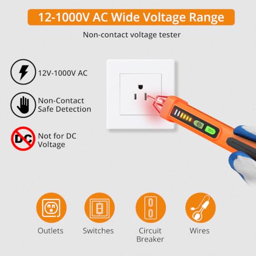 Neoteck Non-Contact Voltage Tester 12-1000V AC - Orange Variation