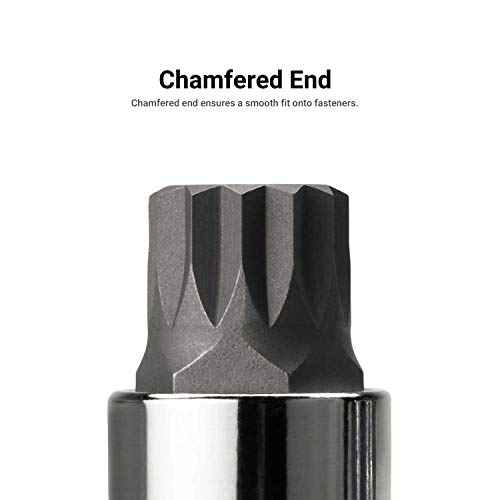 Capri Tools XZN Extra Long M12 Triple Square Socket Bit, 1/2-Inch Drive