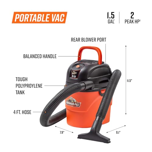 Armor All® AA155 1.5-Gallon Portable Wet/Dry Vacuum with Accessories