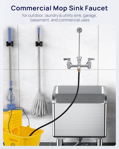 Sepaitek Standard Style Commercial Mop Sink Wall Faucet with Vacuum Breaker