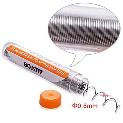 AUSTOR Pack of 6 Solder Wire 60-40 Rosin Core Solder 0.6mm Electrical Soldering Wire, 20g