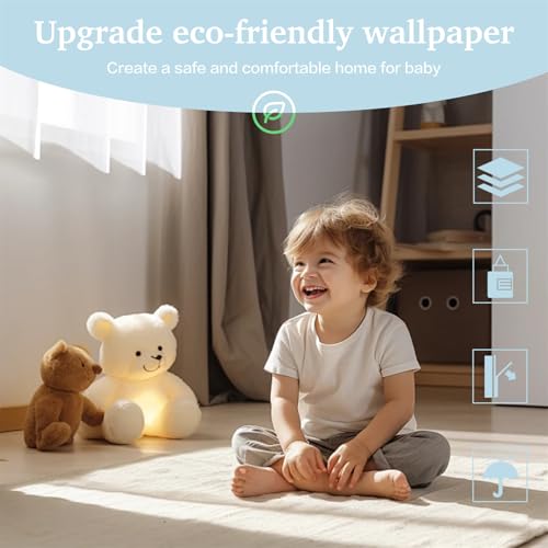 Dimoon 17.7x118 White Peel and Stick Embossed Vinyl Wallpaper Eco-Friendly Wall Covering