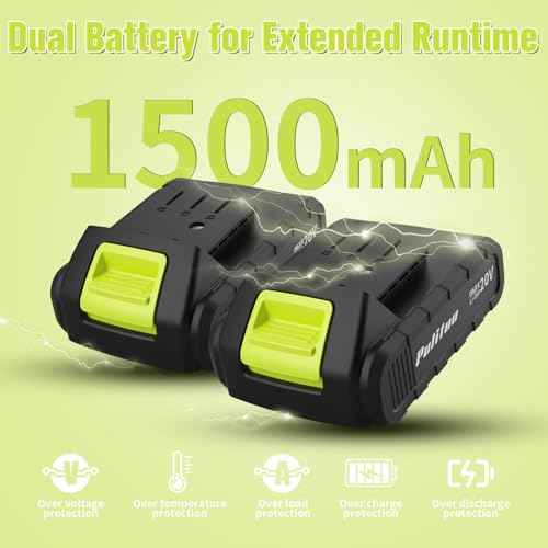 PULITUO'S 20V Cordless Drill/Driver, Electric Screwdriver - 2 Batteries, 30Nm, 21+1 Torque, 2 Speed, Keyless 3/8" Chase Drill with LED Light, Kit for Home (Green)