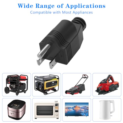 XGJUCE Black 4 Pack 3 Prong Power Plugs 125V 15A Replacement
