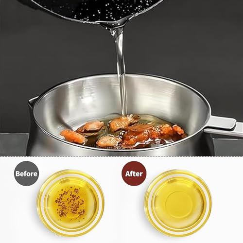 50oz 304 Stainless Steel Deep Fryer Pot with Basket & Strainer, Large Capacity Oil Filter Container (1.5L / 1.7Qt) – GADO, 1.6 Quarts Variation