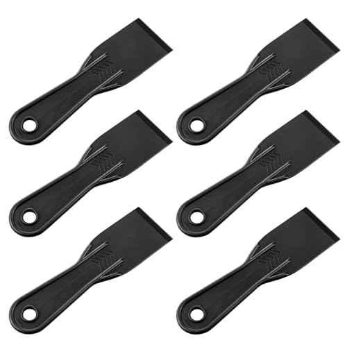 6 PCS Plastic Putty Knife, 2 Inch Black Flexible Putty Knife Scraper, Used for Repairing Walls, Pasting Plaster, Scraping Putty Plastic Putty Knife Scraper