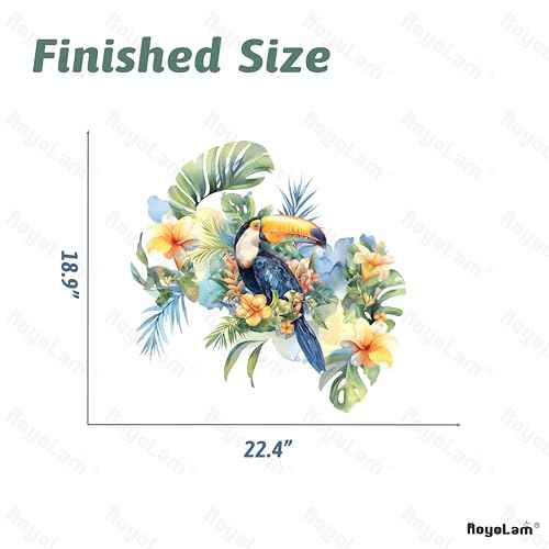 Tropical Toucan Wall Decals Removable Bird & Flower Vinyl Stickers for Nursery Kids Bedroom and Playroom Decor Peel and Stick Boho Wall Art