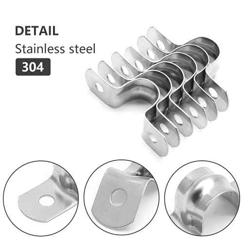 30Pcs M12 Rigid Pipe Strap, 1/2" Stainless Steel 2 Holes Cable U Bracket Pipe Clamp for Fixing Pipe or Cable, 0.47" Width