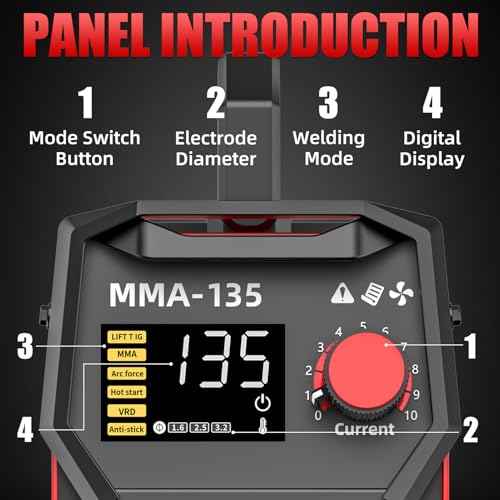 135A Stick Welder, ARC/Lift TIG Welding Machine 110V with Synergic Control, IGBT Inverter Digital Display Portable MMA Welder Machine with Hot Start, Arc force, VRD and Anti-Stick