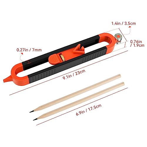 Yuntop Precise Contour Scribe Tool Kit with 2 Pencils — Adjustable Locking Contour Gauge for Woodworking