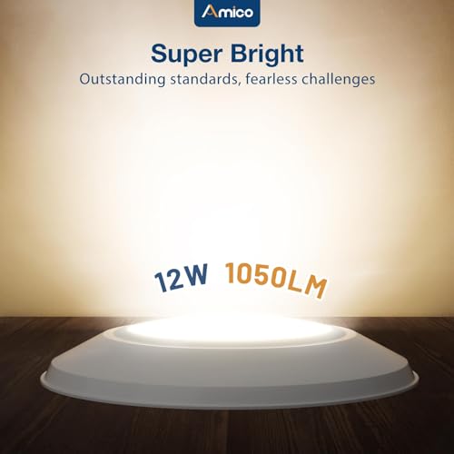 Amico 24 Pack 6 Inch LED Disk Lights Dimmable Flush Mount Ceiling Downlights