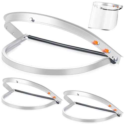 Zonon 3 Pcs Aluminum Face Shield Adapter for Grinding Cutting Cap Style Hard Hat Safety Face Mask Shield Visor Bracket (White)