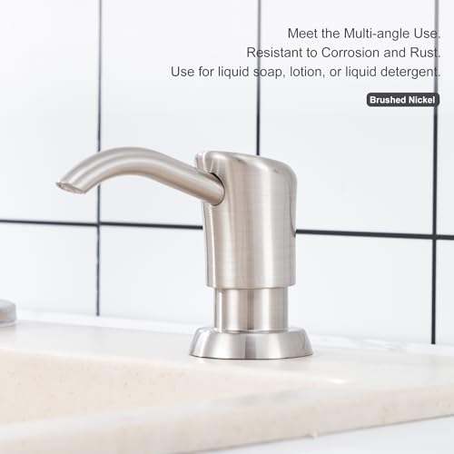 GAGALIFE Brushed Nickel Dish Soap Dispenser 17 oz for Kitchen Sink