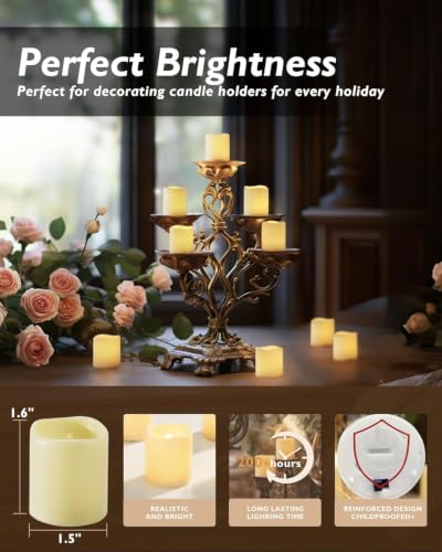 Homemory Ivory Flickering LED Votive Candles - 24 Pack, Warm White, Battery Operated