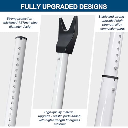 Rerishom 2 Pack Heavy Duty White Door Security Bar, Adjustable Patio Lock