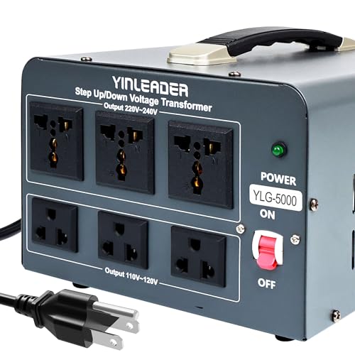 Yinleader 5000W Step Up/Down Voltage Transformer Converter 110V-240V