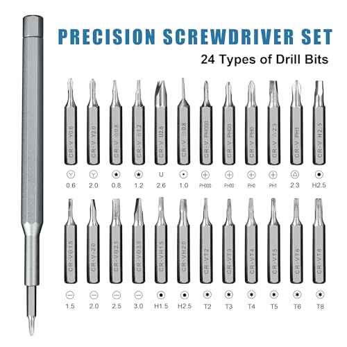 24-in-1 Professional Precision Magnetic Screwdriver Set, Small Screw Driver Set Kit for Fixing Electronics, Mini Tool Kits for Computer Repair, Phone, Watch, Laptop, PCs, Eyeglass- Alloy Tool Steel