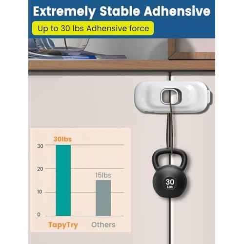 Cabinet Fridge Locks Baby Proofing, 6 Pack Child Proof Cabinet Refrigerator Locks, Baby Child Safety Frigerator Locks for Cabinets, with Strong Adhesive Pad for Draw Kitchen Oven (White, 6 Pack)
