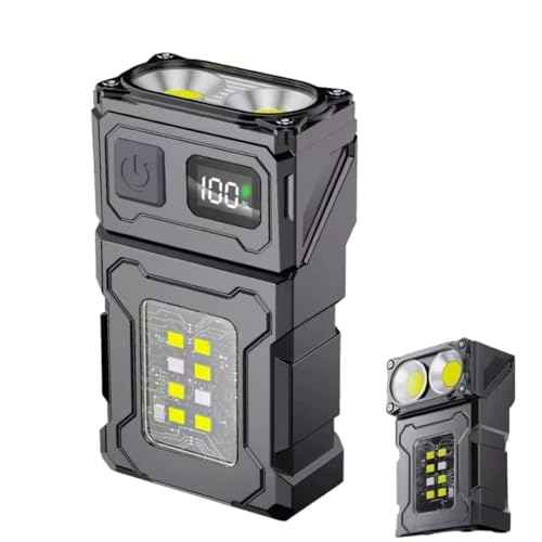 800LM Mini EDC Flashlight with Dual Sources, 7 Lighting Modes, Magnetic Base & Steel Clip, LED Pocket Flashlight for Emergency, Working, Walking Dog, Hiking, Camping