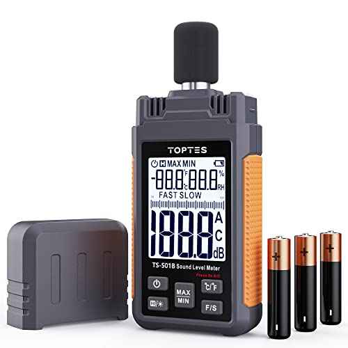 Decibel Meter, TopTes TS-501B Sound Level Meter with 2.25¡± Backlit LCD Screen, Portable SPL Tester with A/C Weighted, Range 30-130dB, MAX/MIN, Data Hold, Use for Home, Noisy Neighbor, Factory - Orange
