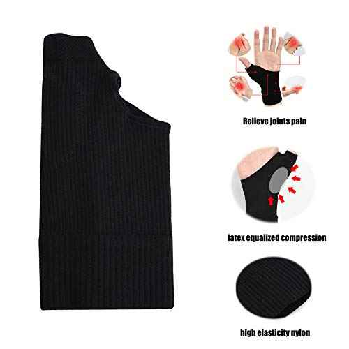 Thumb Arthritis Compression Gloves(1 Pair),Breathable Wrist Support Brace Fingerless Glove with Gel Hand Injury Pads,Comfortable Carpal Tunnel for Thumb Wrist Relieve Pain