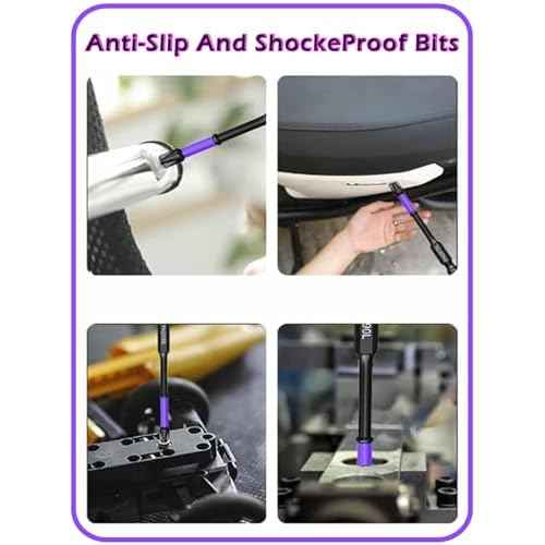 Magnetic Screwdriver Bits - #2 Impact Phillips Bits (6" Long), S2 Steel Magnetic Drill Bits, Anti-Slip Hex Shank for Drills, Screwdrivers & DIY/Professional Use (6 inches - 6 Pcs)