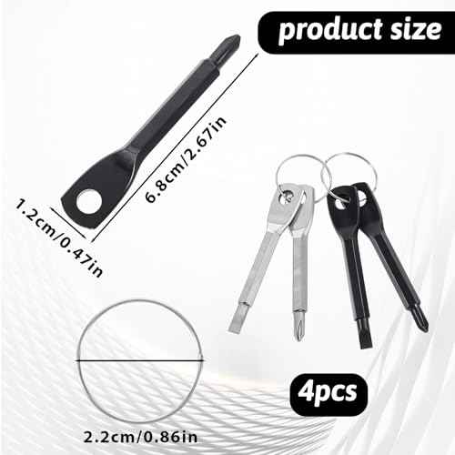 8 Pieces Chain Flathead Screwdriver Set Pocket Keychain Screwdrivers Tools Set Outdoor Tool Gadgets Kit Travel Mini Screwdriver Repairing Tool with Keyring Key for Dad Gift Electrician DIY