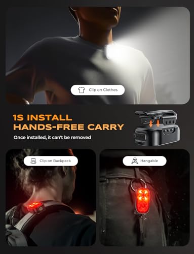 Zewdov Rechargeable 500LM Mini Clip-On Flashlight 10 Modes Waterproof – Variation 1