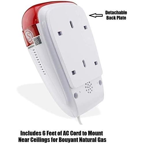 Gas Leak Detector for Home ? Natural Gas, Propane, Methane, Butane, LPG, LNG Alarm ? Plug-in Combustible Gas Monitor & Safety Sensor for Kitchen, RV, Camper, Trailer